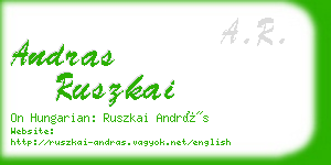 andras ruszkai business card